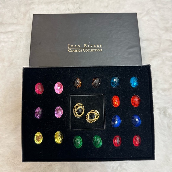 ❌SOLD❌Joan Rivers Vintage Interchangeable Clip On Earrings - Picture 1 of 5